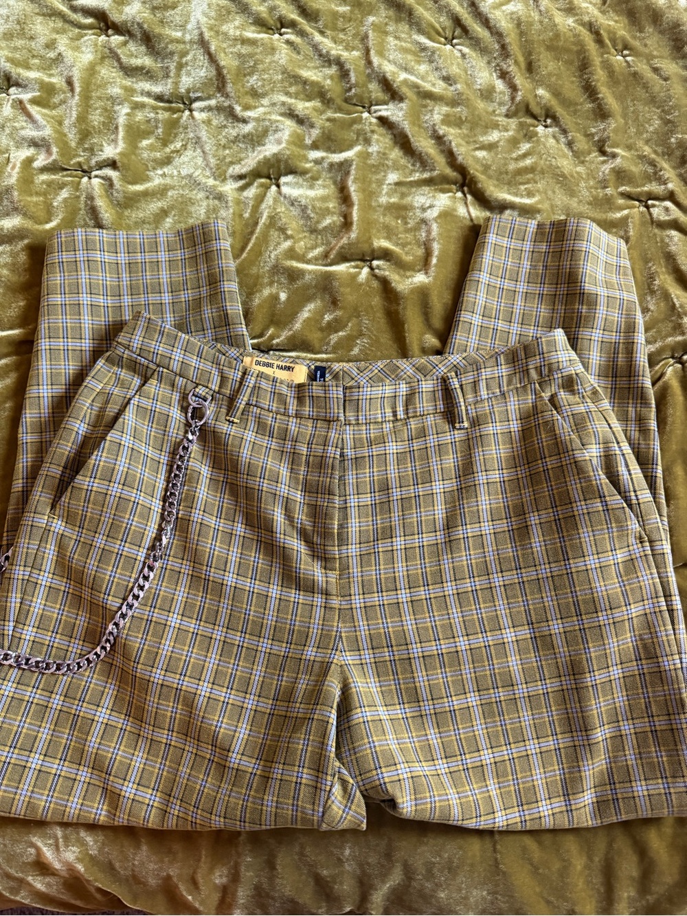 Debbie Harry x Wildfang yellow plaid trousers - Picture 3 of 6